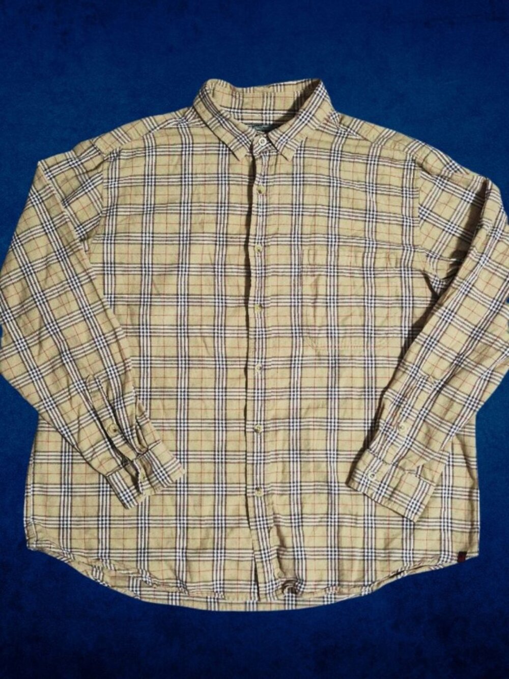 Woolrich Men's 2XL Plaid Flannel Button Up Shirt Tan Sawdust Long Sleeve